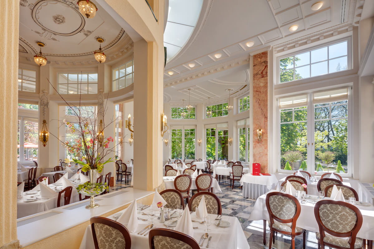 Restaurant in het 5* Thermia Palace Health Spa Resort in het Slowaakse kuuroord PIestany